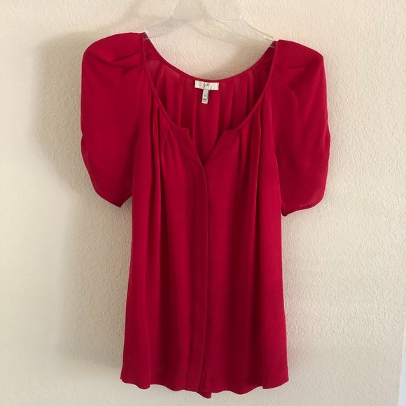 Joie Tops - Joie red 100% silk blouse XS